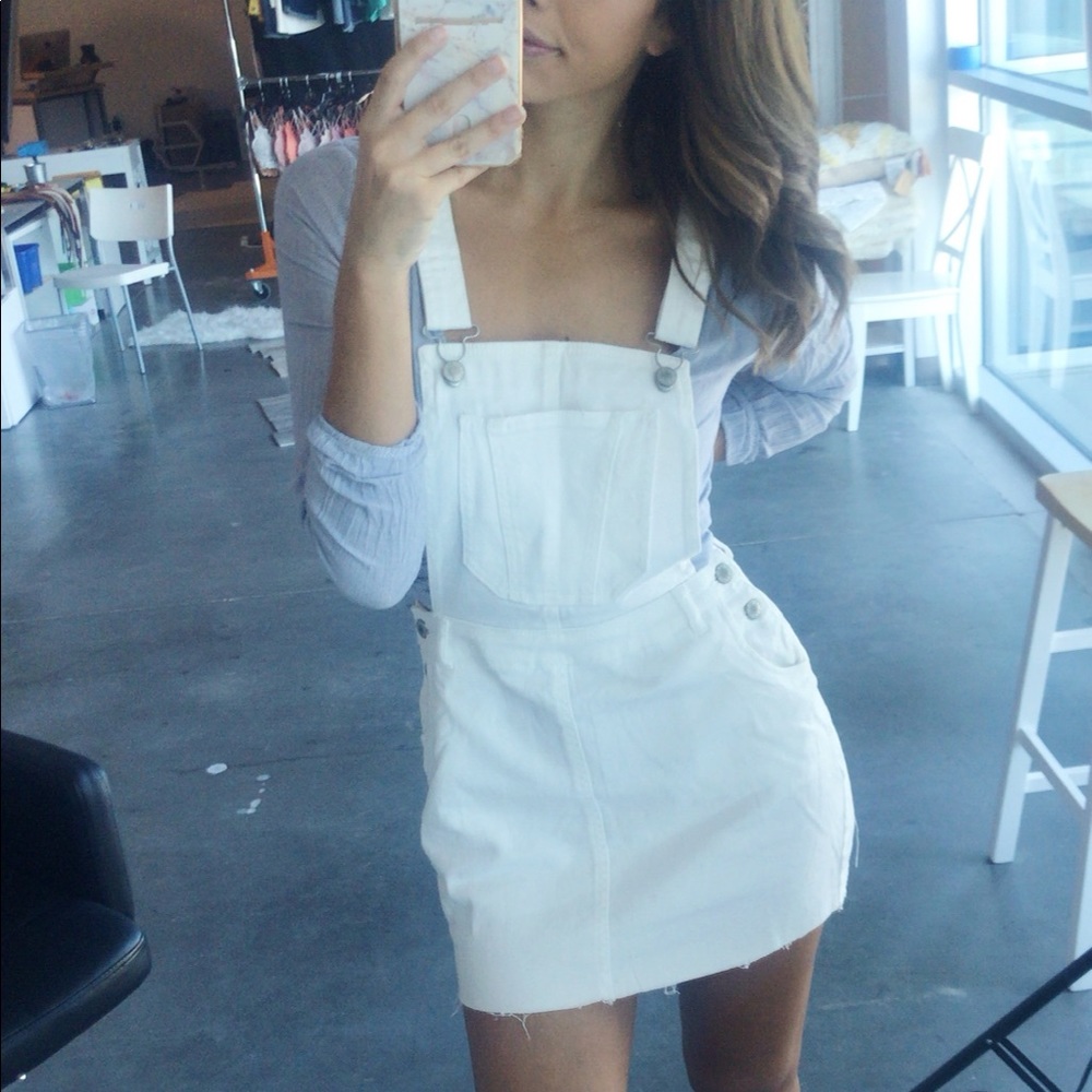 White Denim Overall Dress